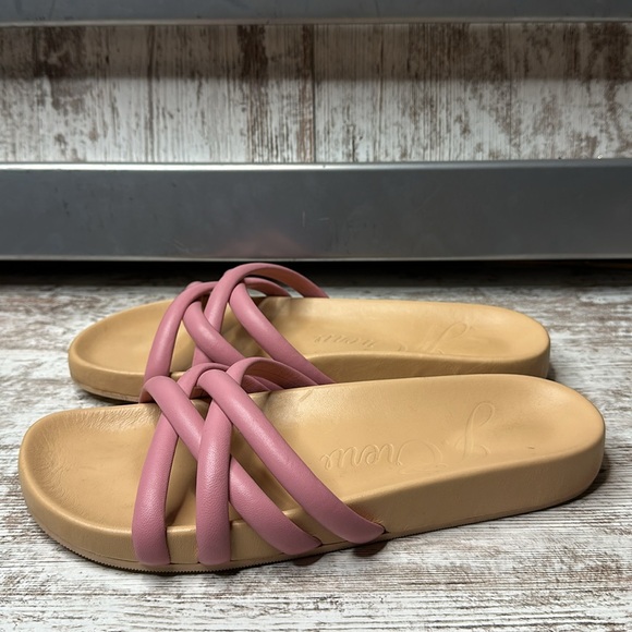 J. Crew Cream & Pink Slides Women’s Sz 10 - Picture 8 of 11